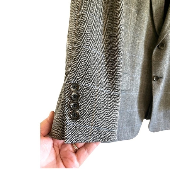 EVAN-PICONE, MENS LIGHTWEIGHT, SPORT JACKET IN BROWN, GREY & BLUE TWEED. - Picture 6 of 9